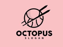 Octopus Logo, Sea Animals Vector