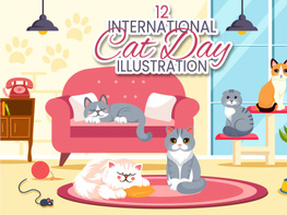 12 International Cat Day Illustration preview picture