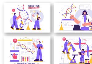9 Genetic Science Concept Illustration