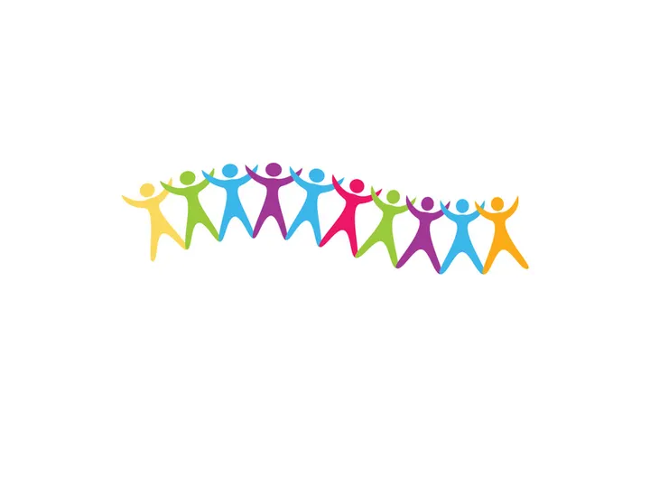 community logo design colorful with  logo vector icon