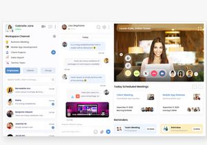 Multi Workspace Communication - Chat, Video Call and Schedule Meeting Mockup