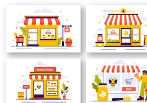 12 Sweet Honey Store Illustration