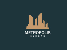 Cityscape Logo, Metropolis Skyline Design, City Building Vector, Icon Symbol Illustration