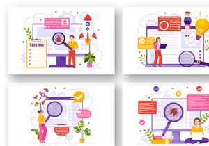 12 Software Testing Vector Illustration
