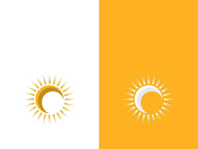 Creative sun concept logo illustration design template
