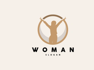 Woman Logo, Wellness Girl Photo Pose Vector, Beauty And Elegance Design preview picture