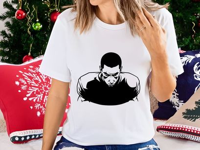 Intense male athlete in aggressive stance with furrowed brows and determined expression