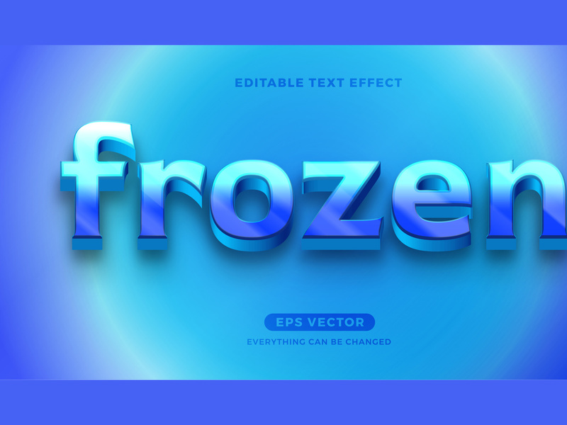 Frozen editable text effect vector template