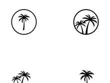 Palm tree summer logo design with creative ideas.