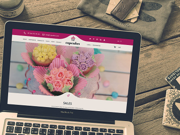 Cupcakes website template preview picture