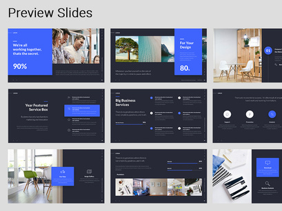 LORAN - Animated  Powerpoint Business Presentation Template (Blue)