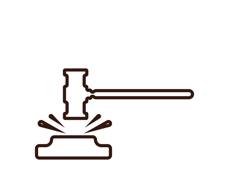 Judge hammer logo and symbol vector