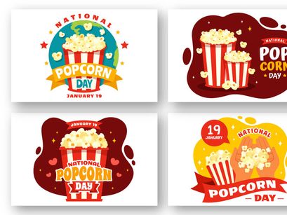 12 National Popcorn Day Illustration