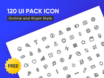 120 Free UI Outline Icons preview picture