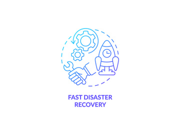 Fast disaster recovery blue gradient concept icon preview picture