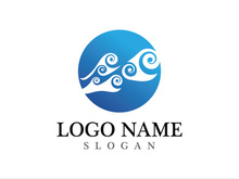 Wave beach vector illustration design logo