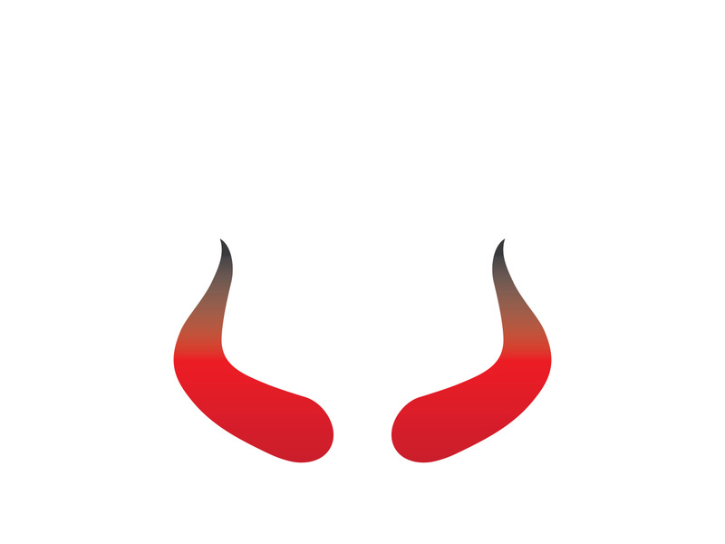 Devil horn Vector icon design illustration Template