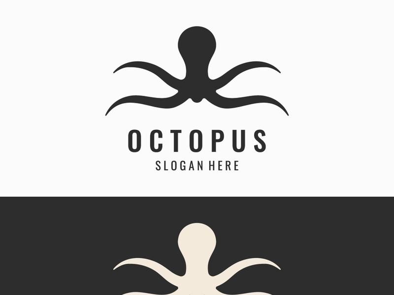 Octopus logo design with vector illustration editing.