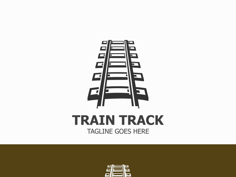 Train Track logo image design railway transportation template icon