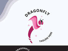 Dragonfly logo design modern and elegant minimalist color style monoline illustration