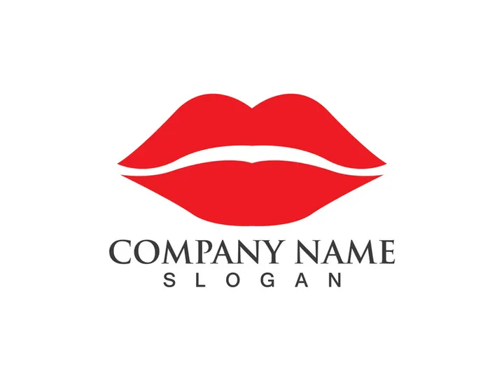 Lips woman logo and symbol vector
