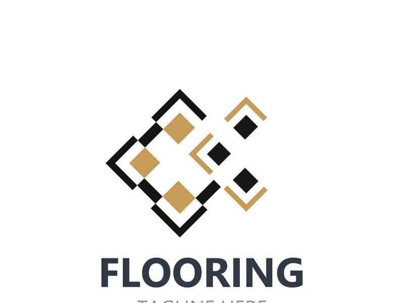 Elegant Tile Flooring Logo Design business store building Template