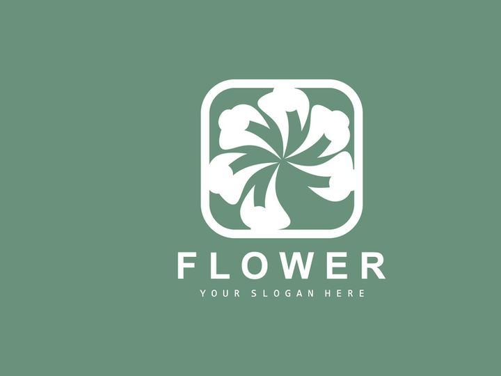 Flower Logo, Ornamental Plant Design