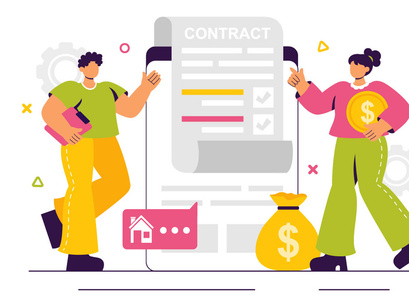 10 Digital Smart Contract Illustration