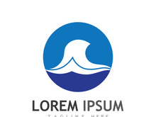 Ocean water wave wave logo design.