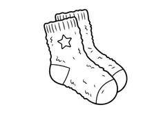 Cute cartoon Christmas sock with star design for festive holiday celebrations and gifts