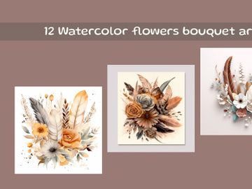 Watercolor flowers bouquet art preview picture