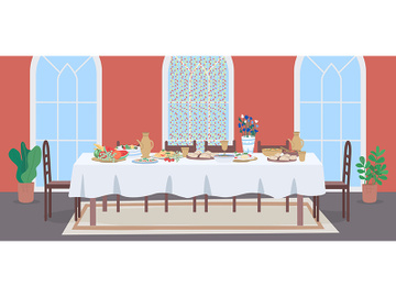 National muslim meal flat color vector illustration preview picture