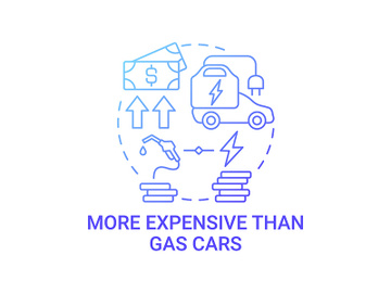 Hybrid car cost difference concept icon. preview picture