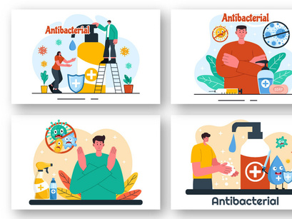 9 Antibacterial Vector Illustration