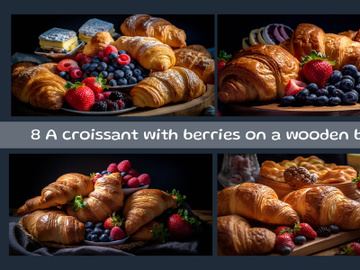 Freshly baked croissants in a basket preview picture