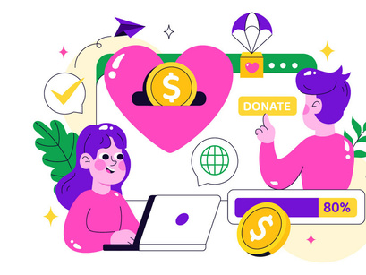 10 Online Fundraising Illustration