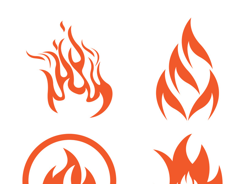 Fire logo design illustration and fire symbol icon vector