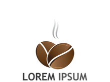 Creative coffee bean logo design.