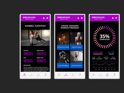 Gymcompanion – Fitness App UI-Kit