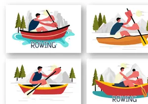 9 Rowing Sport Illustration