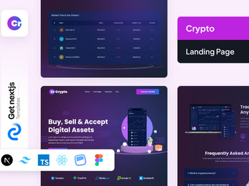 Crypto Free NextJs Landing Page Template with Tailwind CSS Headless UI preview picture