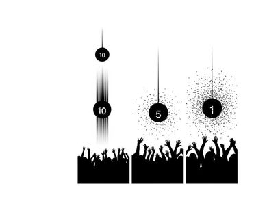Countdown to event with crowd silhouette and exploding numbers