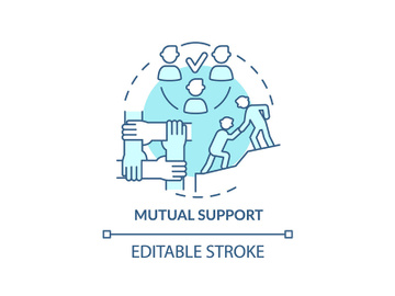 Mutual support turquoise concept icon preview picture