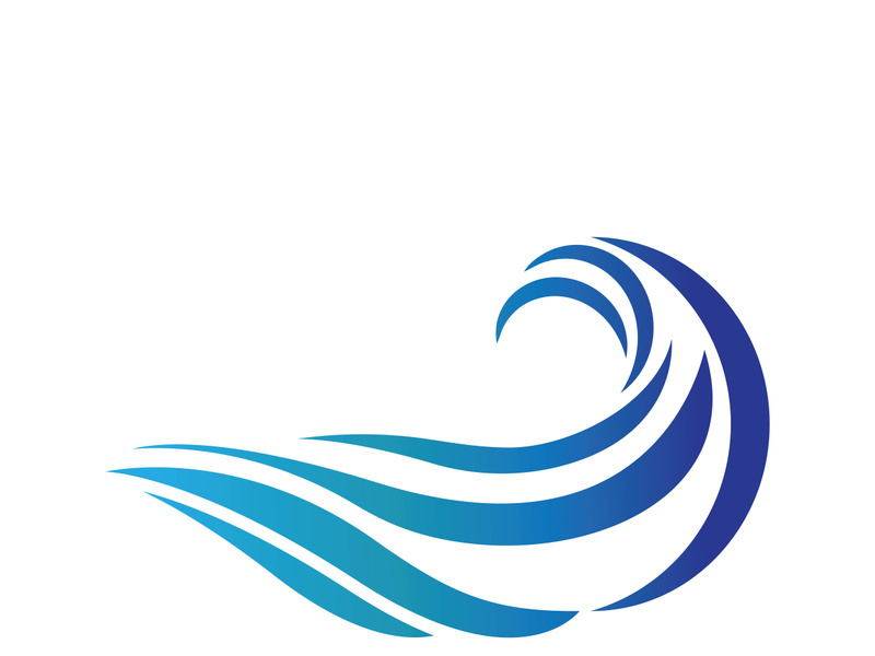 Wave beach vector illustration design logo