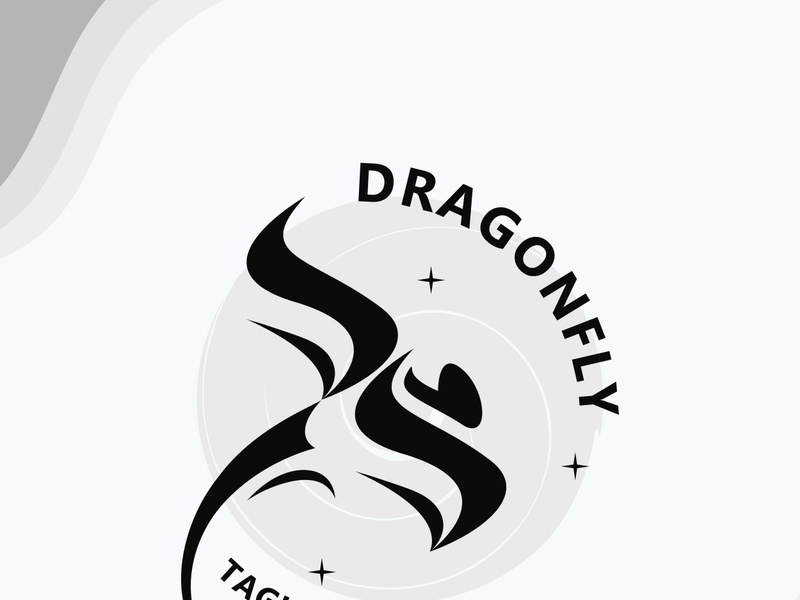 Dragonfly logo design modern and elegant minimalist color style monoline illustration