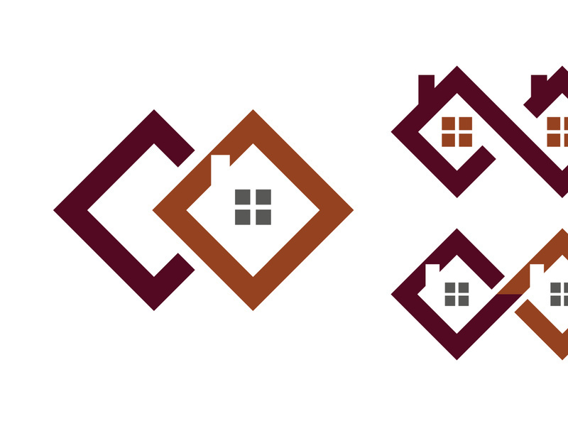 Home industrial Property concept icon logo illustration