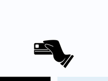 Hand holding credit card business icon image design