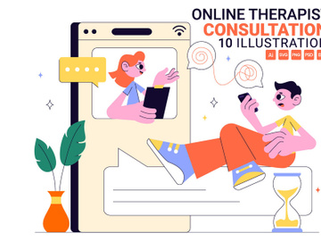 10 Online Therapist Consultation Illustration preview picture