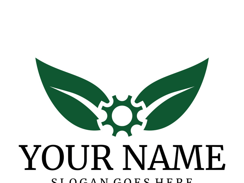 Green leaf logo design vector illustration