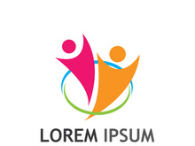 Community of people logo design with creative idea.